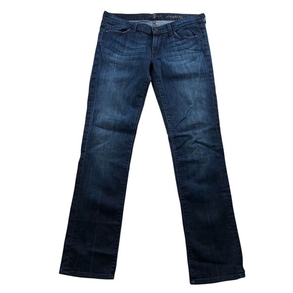 7 For All Mankind Jeans - Carsen Straight Fit Jeans in Dark & Clean | Bloomingdale's